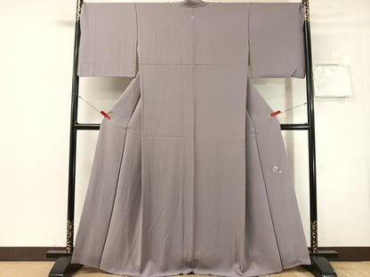 平和屋着物●本草木染作家　圓啓　色無地　葡萄鼠色　健勝苑扱い　正絹　逸品　CABN3191vp
