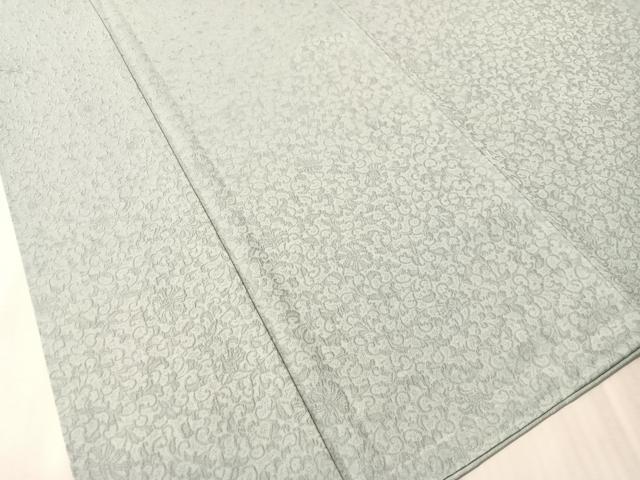 平和屋着物●螺鈿作家　甲斐泰造　色無地　花唐草地紋　秘色色　正絹　逸品　CABN3192vp