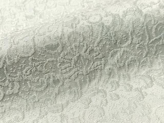 平和屋着物●螺鈿作家　甲斐泰造　色無地　花唐草地紋　秘色色　正絹　逸品　CABN3192vp