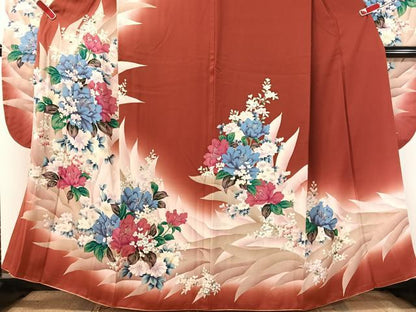 平和屋着物●豪華振袖　草花文　暈し染め　金彩　正絹　逸品　CABN3193vp