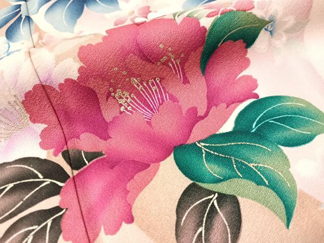 平和屋着物●豪華振袖　草花文　暈し染め　金彩　正絹　逸品　CABN3193vp