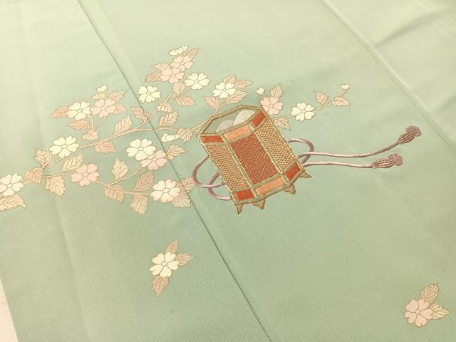 平和屋着物●訪問着　駒刺繍　貝桶花文　金彩　正絹　逸品　CABN3196vp
