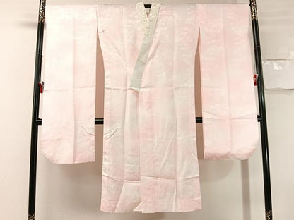 平和屋着物●振袖用長襦袢　無双仕立て　地紙花地紋　暈し染め　半衿刺繍　洗える着物　CABN3198vp