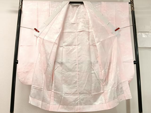 平和屋着物●振袖用長襦袢　無双仕立て　地紙花地紋　暈し染め　半衿刺繍　洗える着物　CABN3198vp