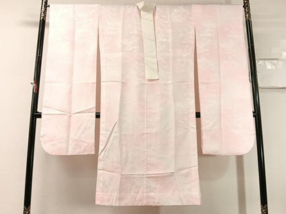 平和屋着物●振袖用長襦袢　無双仕立て　地紙花地紋　暈し染め　半衿刺繍　洗える着物　CABN3198vp