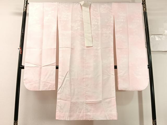 平和屋着物●振袖用長襦袢　無双仕立て　地紙花地紋　暈し染め　半衿刺繍　洗える着物　CABN3198vp