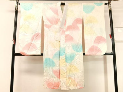 平和屋着物●振袖用長襦袢　無双仕立て　梅花地紋　暈し染め　正絹　逸品　CABN3199vp