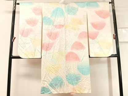 平和屋着物●振袖用長襦袢　無双仕立て　梅花地紋　暈し染め　正絹　逸品　CABN3199vp
