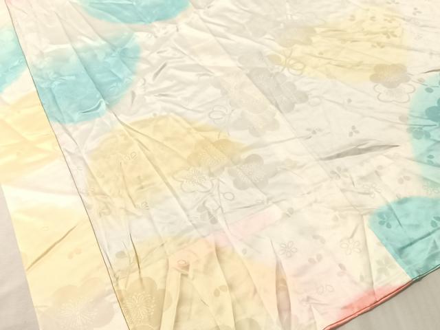 平和屋着物●振袖用長襦袢　無双仕立て　梅花地紋　暈し染め　正絹　逸品　CABN3199vp