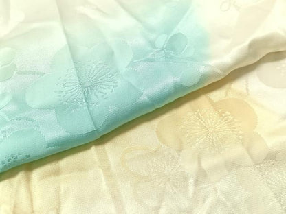 平和屋着物●振袖用長襦袢　無双仕立て　梅花地紋　暈し染め　正絹　逸品　CABN3199vp