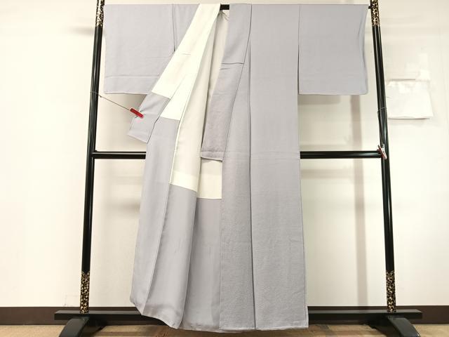 平和屋着物●上質な色無地　紋意匠　淡藤色　正絹　逸品　未使用　CABN3200vp