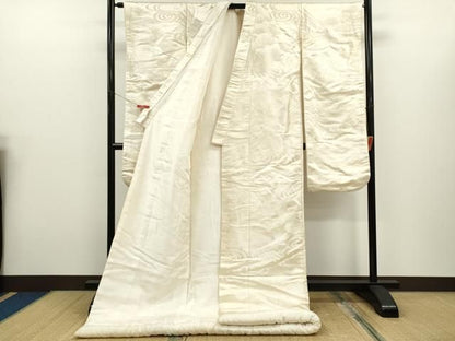 平和屋本店●白無垢　白打掛　お引きずり　和装　婚礼　結婚式　花嫁　神社挙式　流水飛鶴松文　逸品　CABN3532ze