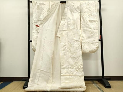 平和屋本店●白無垢　白打掛　お引きずり　和装　婚礼　結婚式　花嫁　神社挙式　総刺繍　飛鶴文　逸品　CABN3534ze