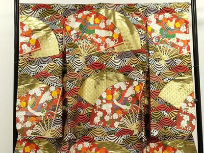 平和屋本店●色打掛　お引きずり　和装　婚礼　結婚式　花嫁　神社挙式　唐織　扇面鳳凰立波文　金銀糸　逸品　CABN3536ze