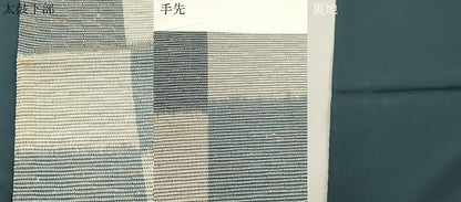 平和屋着物●全通柄袋帯　ぜんまいつむぎ織　藍染苑　横段文　正絹　逸品　CABN3612dy
