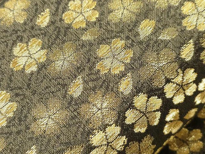 平和屋着物●両面　全通柄袋帯　舞桜文　金糸　ますいわ屋扱い　正絹　逸品　CABN3624dy