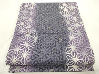 平和屋着物●両面　両方向　全通柄袋帯　雪輪兎文　金糸　やまと誂製　正絹　逸品　CABN3644dy