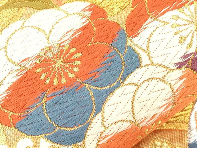 平和屋着物●西陣の名門　加納幸謹製　六通柄袋帯　唐織　桐花丸文　金銀糸　正絹　逸品　CABN3649dy