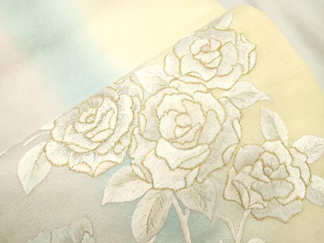 平和屋着物●袋帯　総手刺繍　薔薇　金銀糸　正絹　逸品　CABN3654dy
