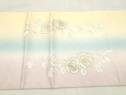 平和屋着物●袋帯　総手刺繍　薔薇　金銀糸　正絹　逸品　CABN3654dy
