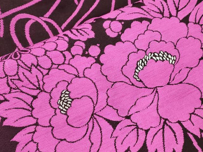 平和屋着物●アンティーク　大正ロマン　九寸名古屋帯　草花文　正絹　逸品　CABN3679dy