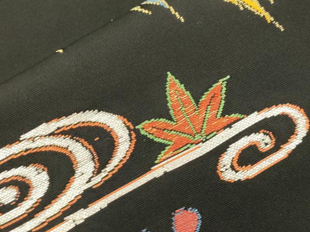 平和屋着物●龍村平蔵製　六通柄　本袋帯　一亨錦　風景文　金銀糸　正絹　逸品　CABN3702dy