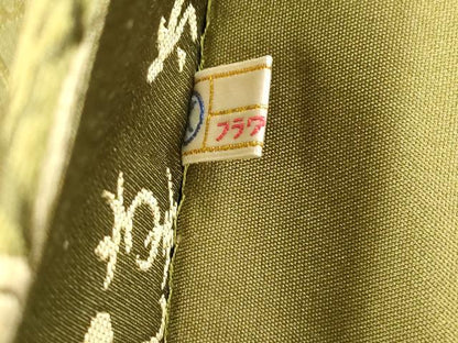 平和屋着物●六通柄袋帯　唐織　漢方染　花絵皿文　金糸　正絹　逸品　CABN3730dy