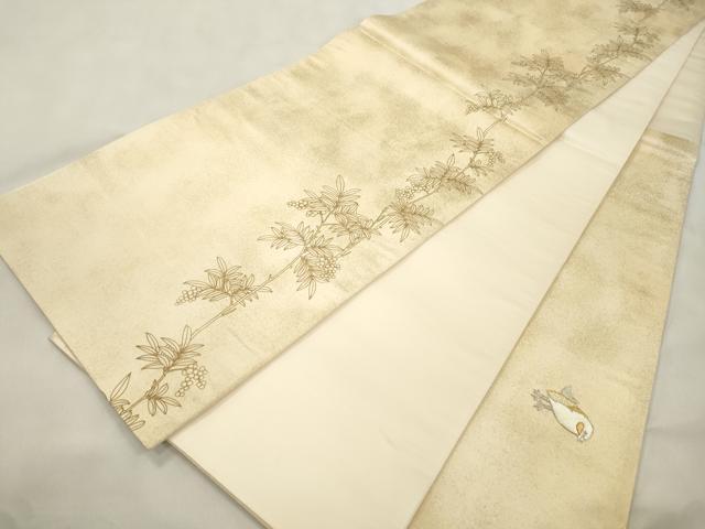 平和屋着物●太鼓柄袋帯　駒刺繍　飛鳥文　金銀糸　正絹　逸品　CABN3731dy