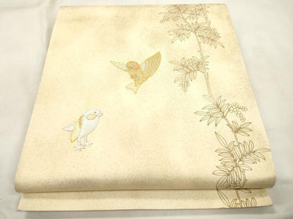 平和屋着物●太鼓柄袋帯　駒刺繍　飛鳥文　金銀糸　正絹　逸品　CABN3731dy