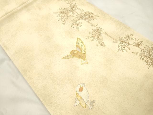 平和屋着物●太鼓柄袋帯　駒刺繍　飛鳥文　金銀糸　正絹　逸品　CABN3731dy