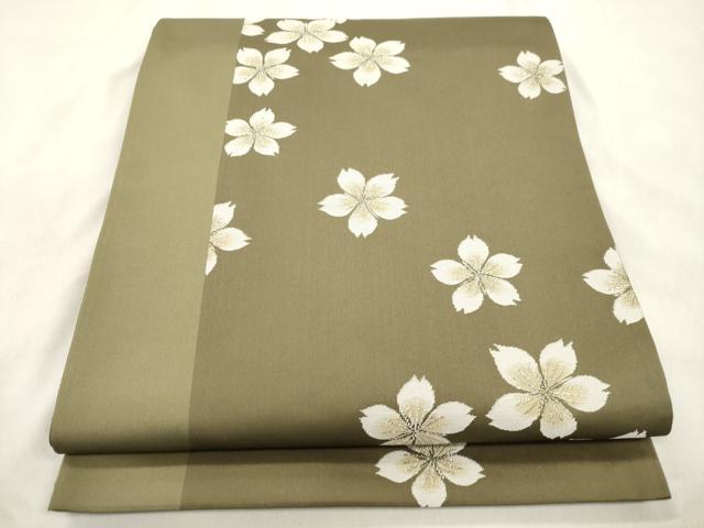 平和屋着物●世界的人形師　辻村寿三郎　ジュサブロー　六通柄袋帯　舞花文　銀糸　正絹　逸品　CABN3732dy