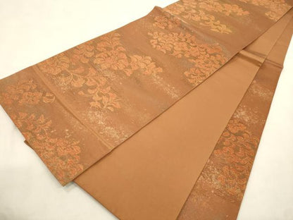 平和屋着物●西陣　川島織物　六通柄　本袋帯　草花文　金糸　引箔　正絹　逸品　CABN3743dy