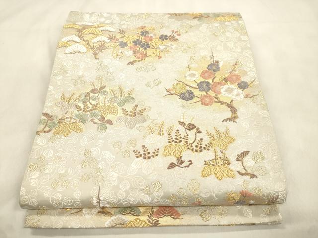 平和屋着物●西陣の名門　加納幸謹製　六通柄袋帯　唐織　松竹梅　金糸　正絹　逸品　CABN3745dy