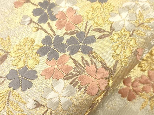 平和屋着物●西陣の名門　加納幸謹製　六通柄袋帯　唐織　松竹梅　金糸　正絹　逸品　CABN3745dy