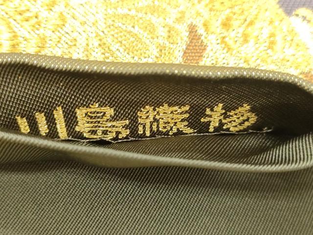 平和屋着物●西陣　川島織物　六通柄　本袋帯　草花文　金銀糸　正絹　逸品　CABN3758dy