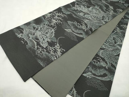 平和屋着物●全通柄　京袋帯　龍　正絹　逸品　CABN3763dy