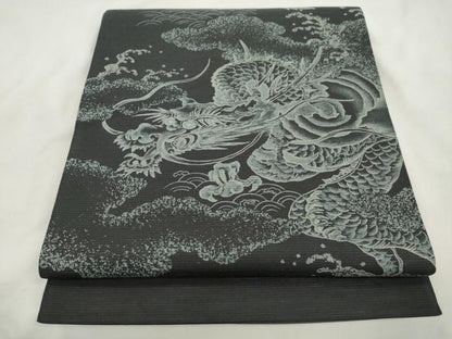 平和屋着物●全通柄　京袋帯　龍　正絹　逸品　CABN3763dy