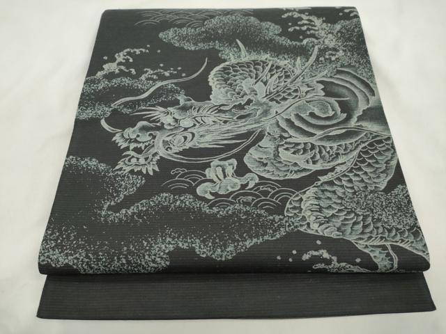 平和屋着物●全通柄　京袋帯　龍　正絹　逸品　CABN3763dy
