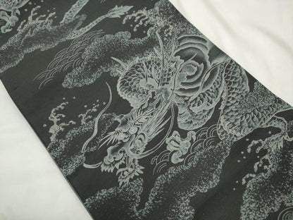 平和屋着物●全通柄　京袋帯　龍　正絹　逸品　CABN3763dy