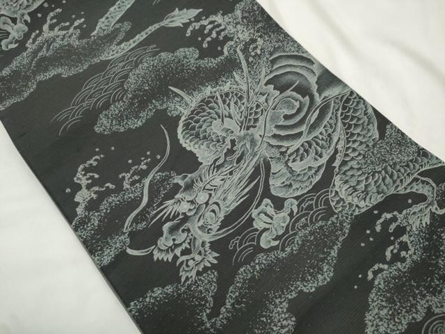 平和屋着物●全通柄　京袋帯　龍　正絹　逸品　CABN3763dy