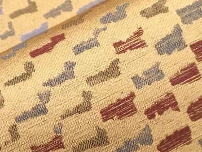 平和屋着物●両面　六通柄袋帯　幾何学文　正絹　逸品　CABN3772dy