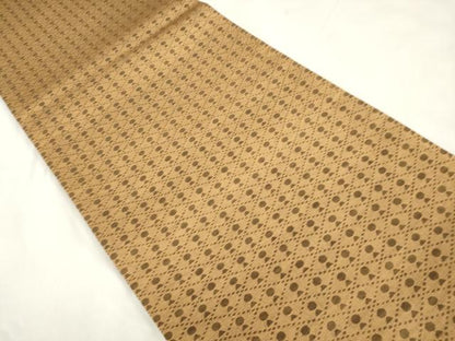 平和屋着物●両面　六通柄袋帯　幾何学文　正絹　逸品　CABN3772dy