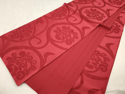 平和屋着物●本場筑前博多織　両面　全通柄袋帯　花唐草文　正絹　逸品　CABN3776dy