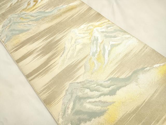 平和屋着物●西陣　川島織物　六通柄　本袋帯　遠山文　金銀糸　正絹　逸品　CABN3782dy