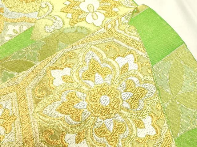 平和屋着物●西陣　川島織物　六通柄　本袋帯　唐織　色紙重ね更紗花文　金銀糸　正絹　逸品　CABN3784dy