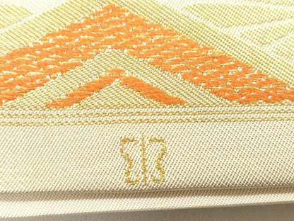 平和屋着物●西陣　川島織物　六通柄　本袋帯　亀甲花文　金糸　正絹　逸品　CABN3785dy