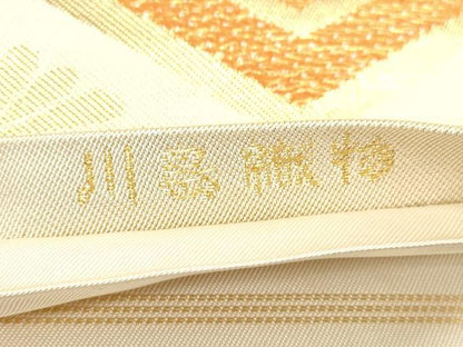 平和屋着物●西陣　川島織物　六通柄　本袋帯　亀甲花文　金糸　正絹　逸品　CABN3785dy
