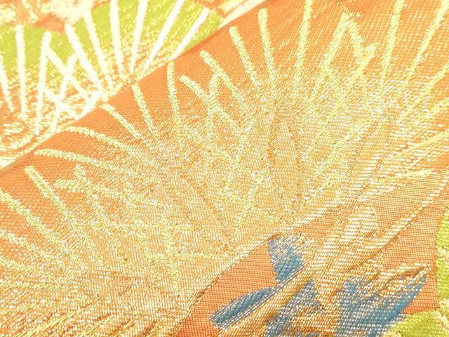 平和屋着物●西陣　川島織物　六通柄　本袋帯　松文　金糸　正絹　逸品　CABN3793dy