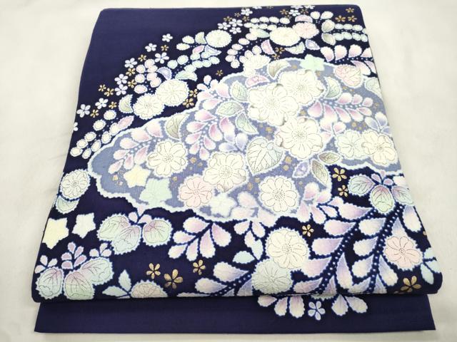 平和屋着物●越後十日町の一流染匠　桐屋・翠山工房　太鼓柄袋帯　辻が花　金彩　正絹　逸品　CABN3855dy