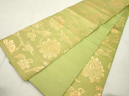 平和屋着物●洛風林　工芸帯地　全通柄袋帯　更紗文　金糸　正絹　逸品　CABN3856dy